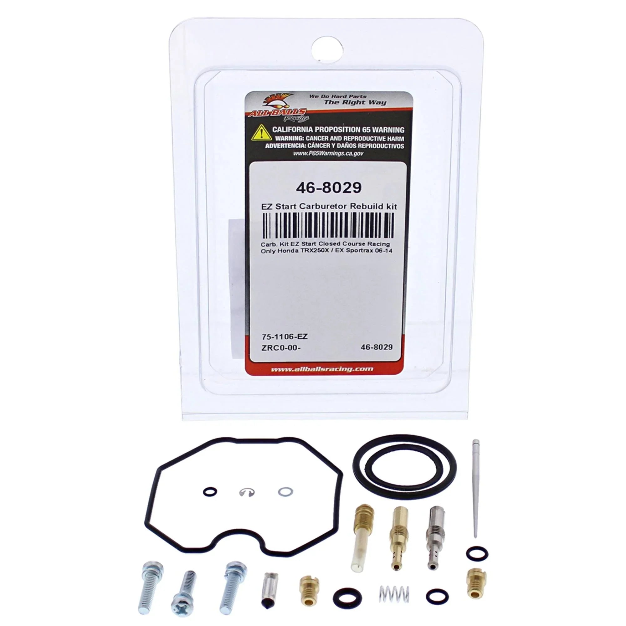 Racing 2013 (46-8029) Start EX 2011 2009 2008 Sportrax Compatible 2014 For Balls 2012 With/Replacement Carburetor kit EZ Rebuild 2010 All / 2007 TRX250X 2006 Honda