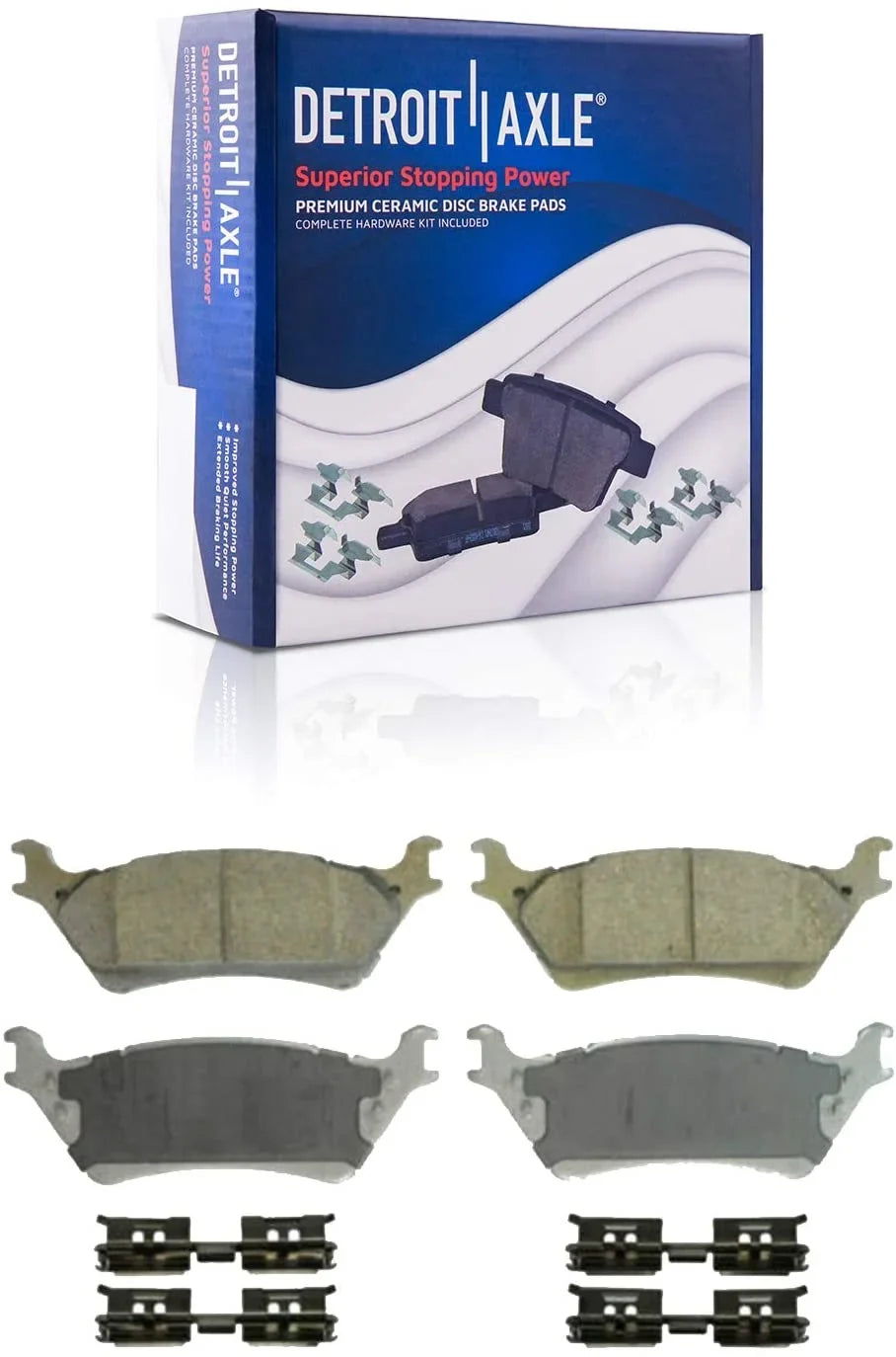 2015 for Replacement 2017 Brakes Axle Detroit Disc Drilled 2019 Ford 2018 and Brake Slotted 2012-2020 Rear 2014 Kit 2016 2013 Pads Ceramic - & Rotors Brake Front F-150 and