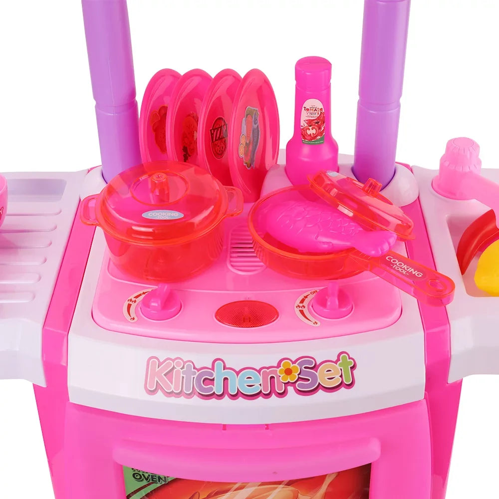 and Little Kitchen Pans Set with Utensils, Play Cups, Food, Cooking Pretend Chef's Pots