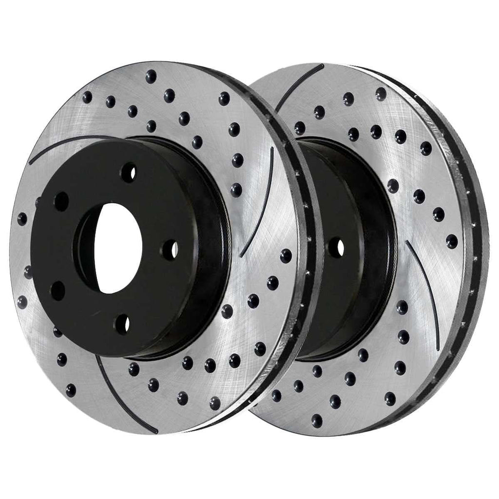 Passenger Replacement Slotted Bearing Kit 2004-2012 Rotors FWD Front and 2006-2010 Aura AutoShack Chevrolet Hubs V6 Malibu for G6 Driver Pads Black Ceramic RHBBK0721 Saturn Drilled Side Wheel Pontiac