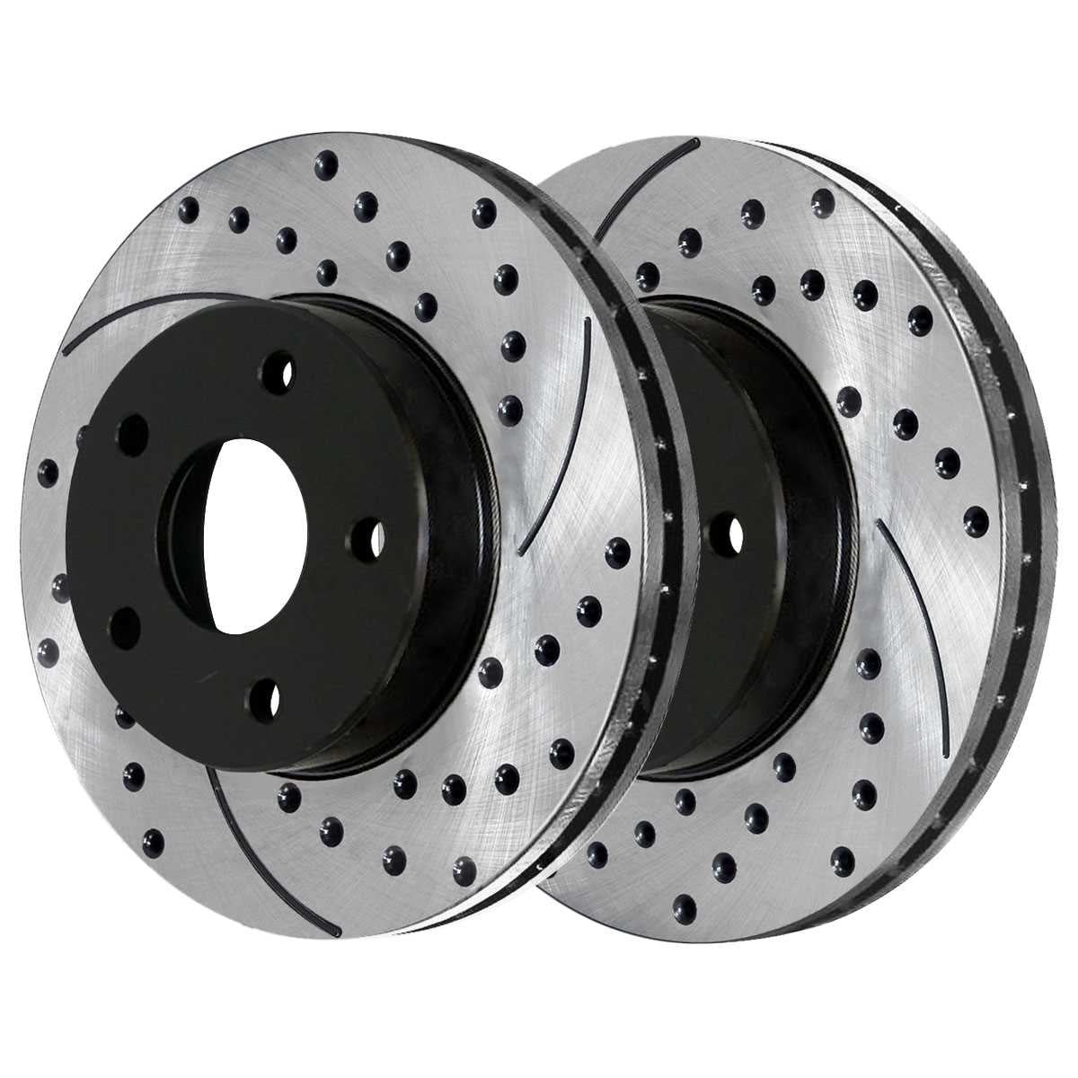 Passenger Replacement Slotted Bearing Kit 2004-2012 Rotors FWD Front and 2006-2010 Aura AutoShack Chevrolet Hubs V6 Malibu for G6 Driver Pads Black Ceramic RHBBK0721 Saturn Drilled Side Wheel Pontiac