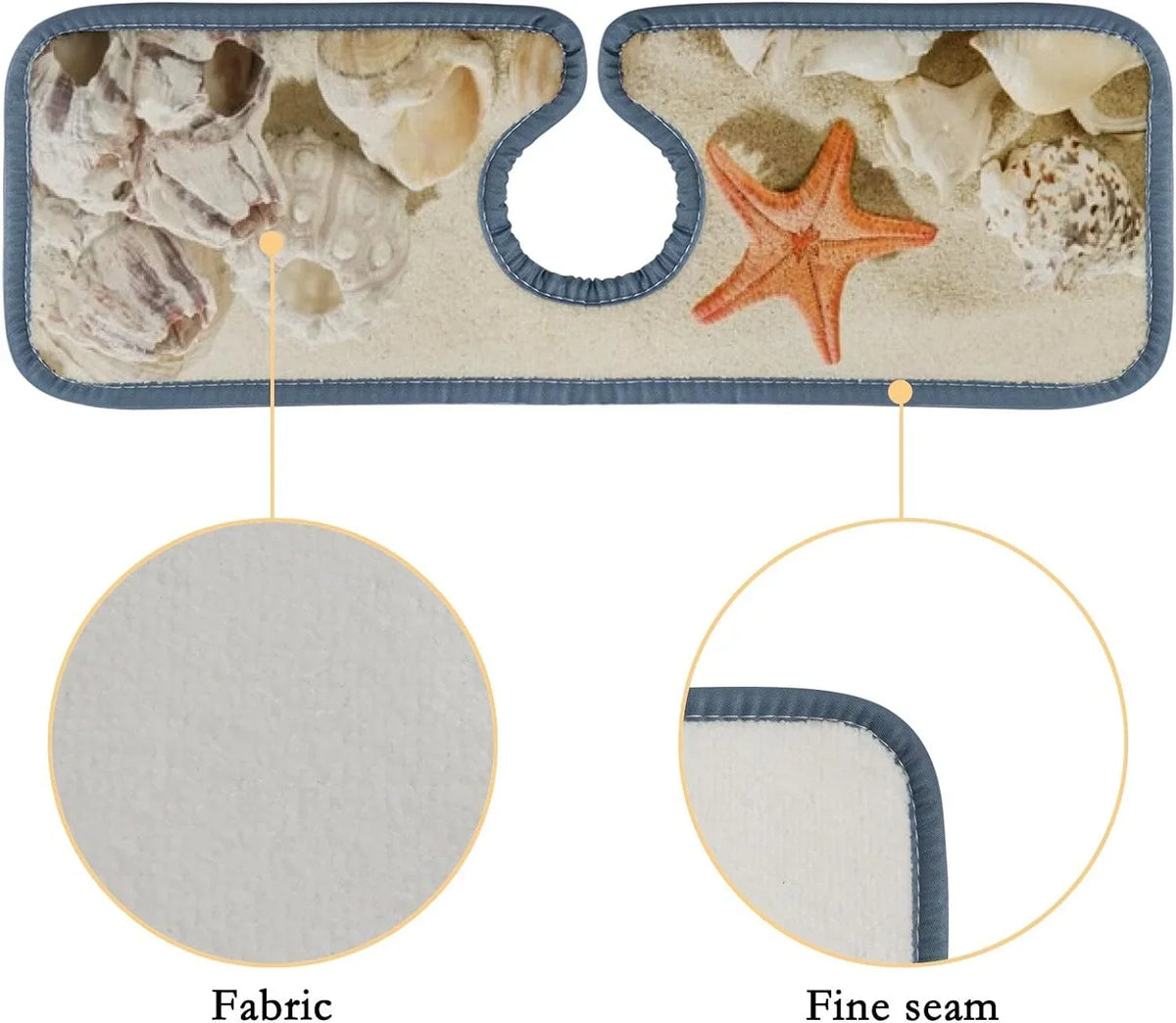 Guard Absorbent Bestwell Sea Sinkmat Beach Washable Bath Summer Kitchen Splash Countertop Sink 3PCS Faucet Mat, Catcher, Microfiber Starfishes Mats Drying Drip