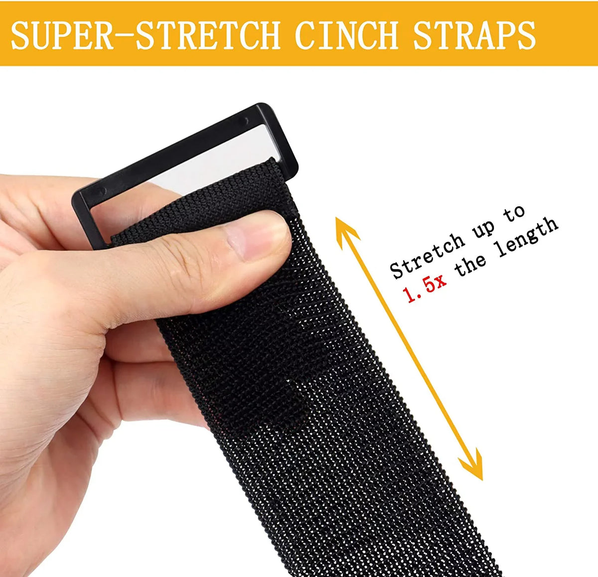 12" and Rope Cord Hook Loop x (8 Strap Storage Wrap, Elastic Extension Cord, Straps, Cinch Cable, for Pack) 2"