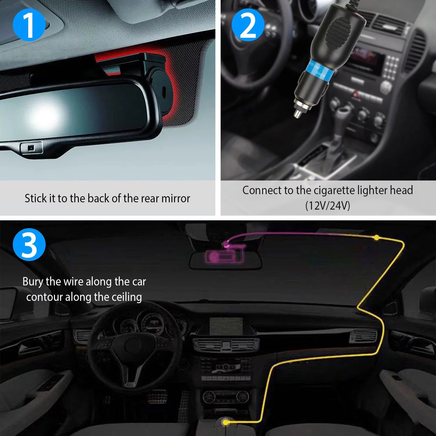 170¡ã Looping WiFi 1080P Lighter iMounTEK HD with Recording Recorder App Cable Car Dash DVR G-sensor Cigarette 11.2ft Camera Cam Wifi