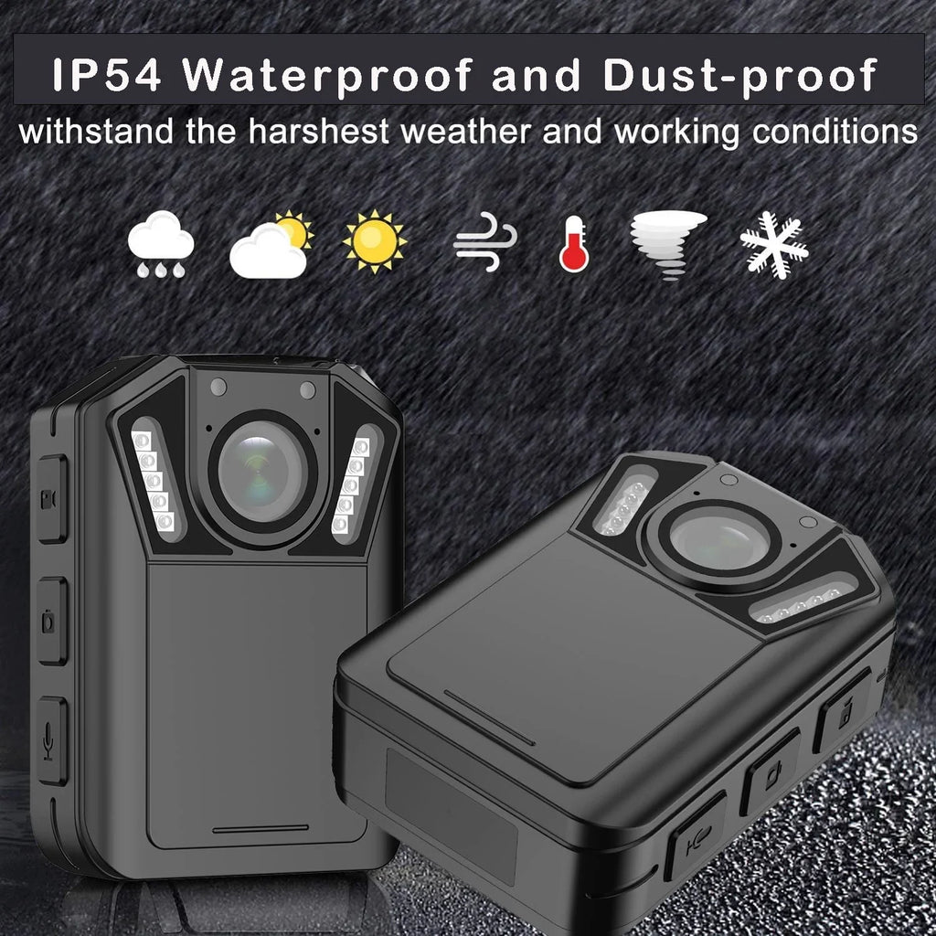 Audio for Camcorder Cam RONY with and Home Recording Body Waterproof Police Guard Mini - Body Vision Security Enforcement Law 1440P with Camera Wearable Video Night Body - 128GB
