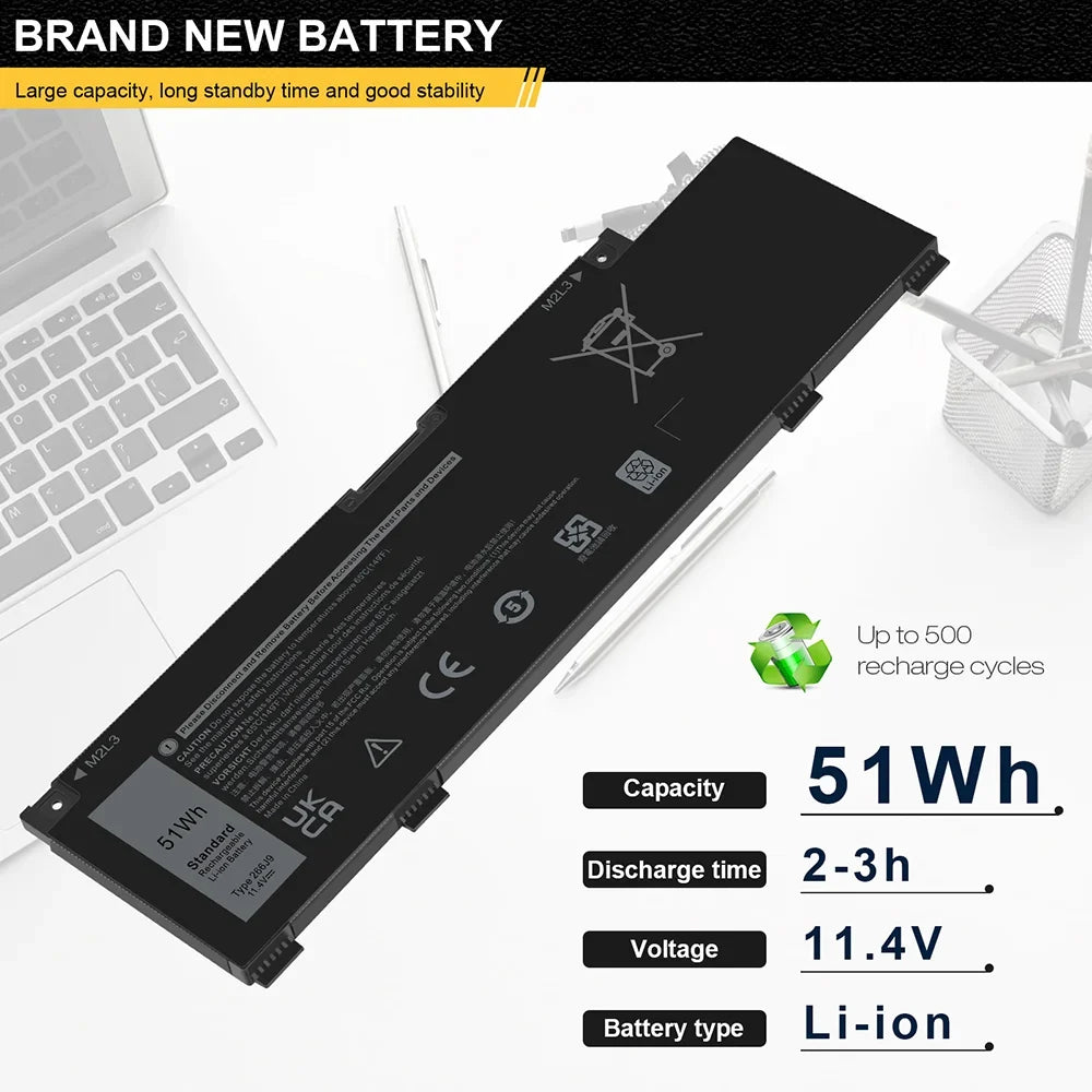 4265mAh M4GWP Dell Battery 266J9 For 415CG 3590 G3 15 11.4V PN1VN 51Wh
