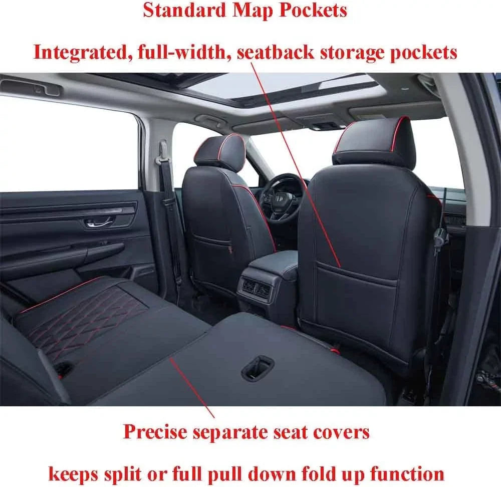 Full 2019 Seat Piping) Covers for with HRV EKR Leatherette(Black Sport,EX,EXL,Touring Set Honda 2021 HRV - 2022 Custom Red Fit Car 2020