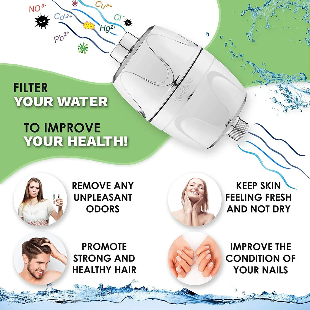 '- - High Softener - Replacement And Minerals Filter Home Elegante Replacement Filtered System Output For Cartridge Shower Aqua Hard Purifier Chlorine To Filters + Showerhead Cartridge Remove Bath
