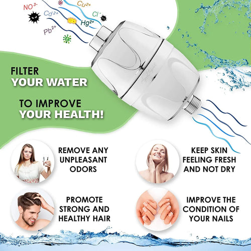 '- - High Softener - Replacement And Minerals Filter Home Elegante Replacement Filtered System Output For Cartridge Shower Aqua Hard Purifier Chlorine To Filters + Showerhead Cartridge Remove Bath