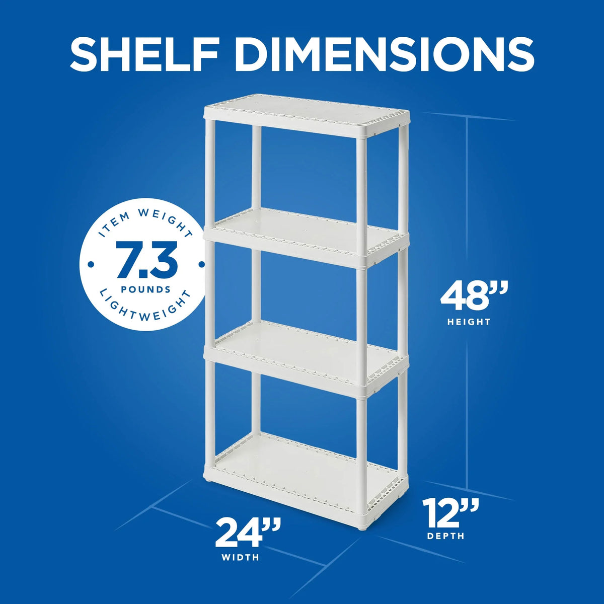 Set Height Unit, Living White Shelf (2 Light Pack) 4 Storage Gracious Duty
