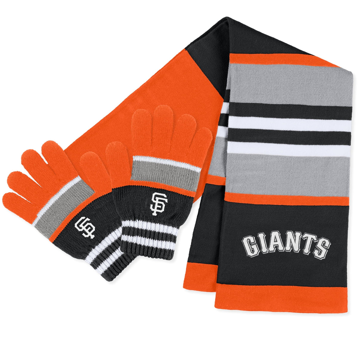 & San Stripe by Erin Giants Set Scarf Andrews Glove Women's WEAR Francisco