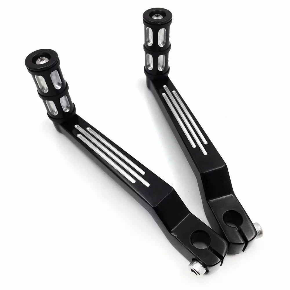 Black HTT- Toe FLSTF Levers Pedal Heel Pegs Shift Aluminum later Harley Motorcycle Davidson w/ Shift 1980 Shifter Fat Style 009C- For and Levers/Gear Boy