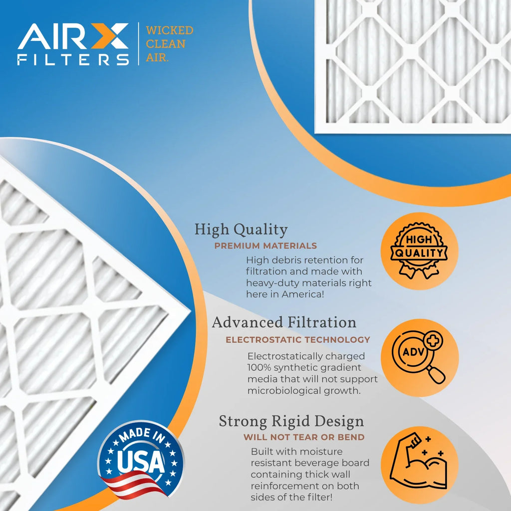 AC MERV by Filter 8 Electrostatic CLEAN Air 6 18x18x2 AIRX Filters AIR. WICKED Comparable Pleated USA Made MPR Furnace Air FILTERS Conditioner & 18x18x2 HVAC Pack Filter to Premium FPR 5 700