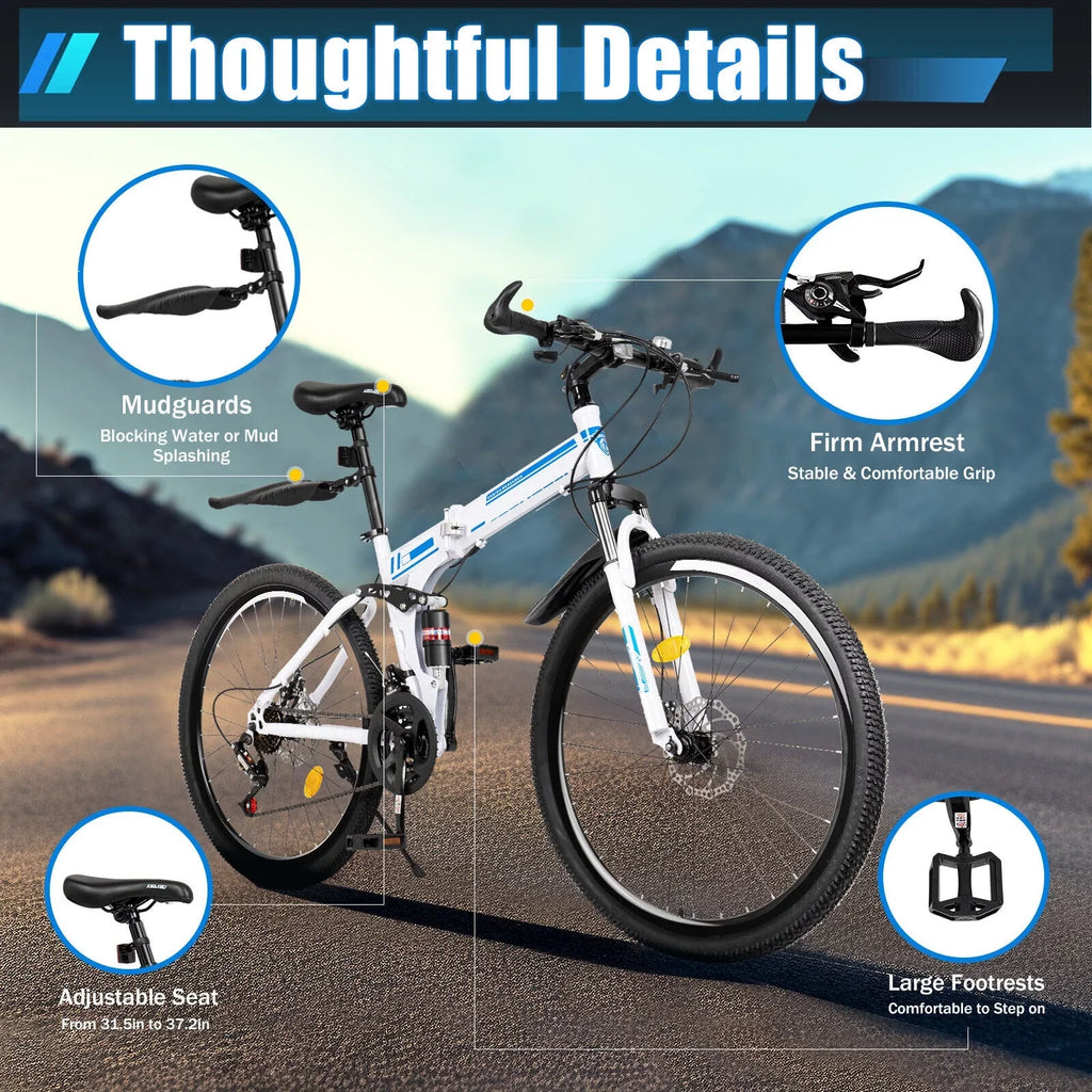 21 MTB Mountain Speed 26" Brake Bikes Bike Men Disc Dual SHZICMY Folding Bicycle School