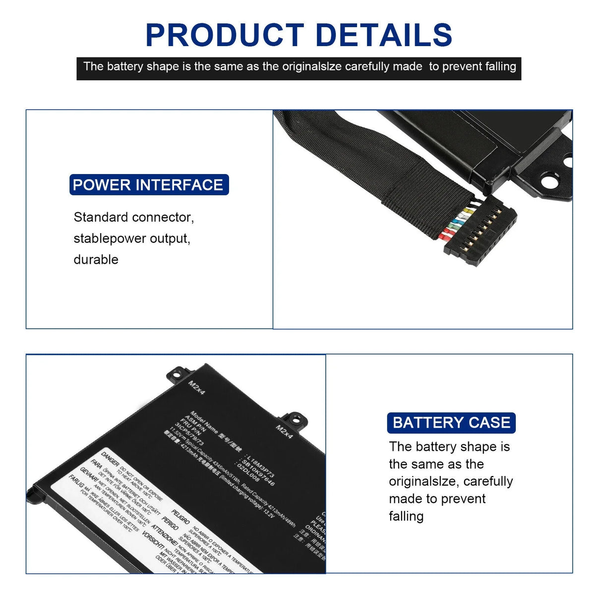 T495 L18M3P74 Battery ThinkPad T14 T490 For L18M3P73 Lenovo P43s 02DL007