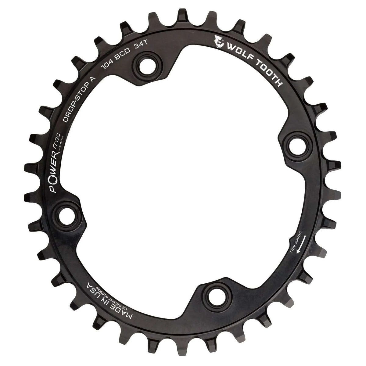 34 Elliptical Chainring BCD: Tooth BCD 104 Tooth Hyperglide+ Chainring Wolf 104 - Count: