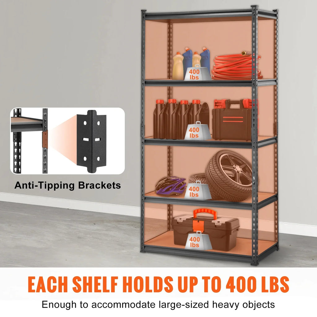 lbs Adjustable Unit Rack 5-Tier Shelving Garage Storage Storage Load 2000 BENTISM