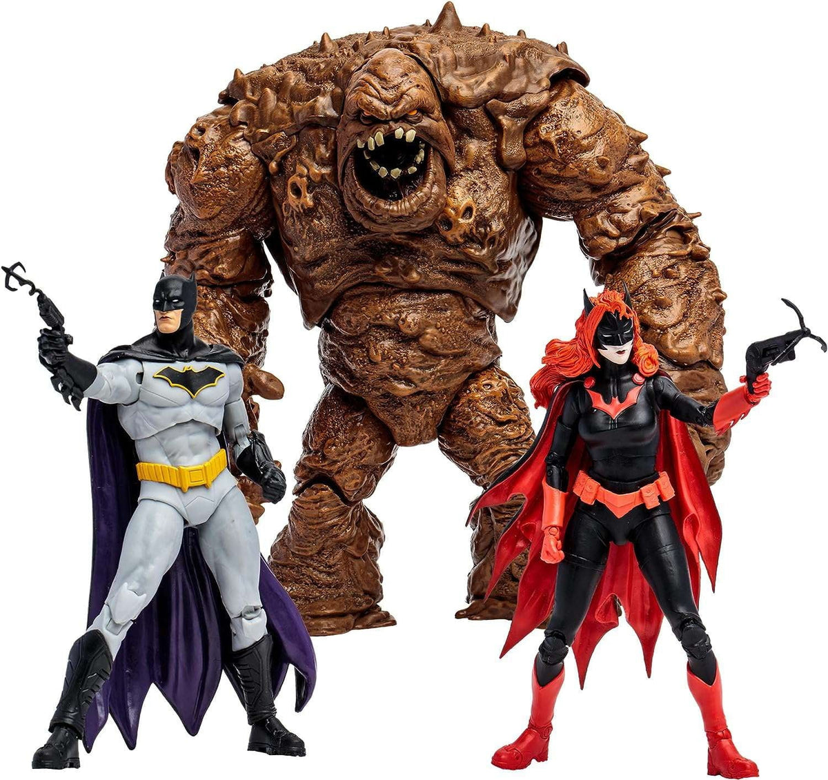 3-Pack Batwoman & (DC McFarlane Rebirth) Batman Clayface, Gold Collection Action Figure Label