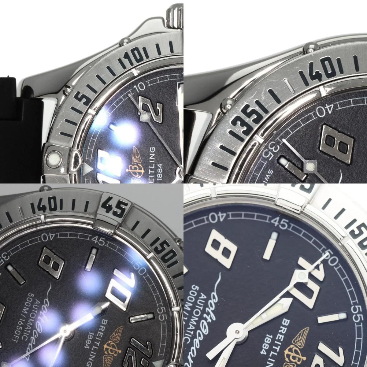 BREITLING Watch (Good) Men's A17350 O'Shearn Pre-Owned Stainless Steel/Rubber Colt